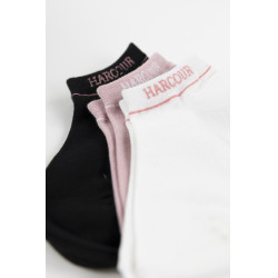 Chaussettes Harcour Suzanne par 3 Noir / rose Chaussettes Harcour Suzanne par 3 Noir / rose
