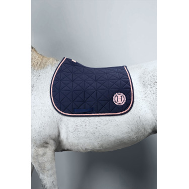 Tapis de selle Harcour Suze Marine / rose Bleu Tapis de selle Harcour Suze Marine / rose Bleu