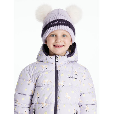 Bonnet LeMieux Mini Dubbele Pompon Lila Violet Bonnet LeMieux Mini Dubbele Pompon Lila Violet