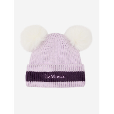 Bonnet LeMieux Mini Dubbele Pompon Lila Violet Bonnet LeMieux Mini Dubbele Pompon Lila Violet