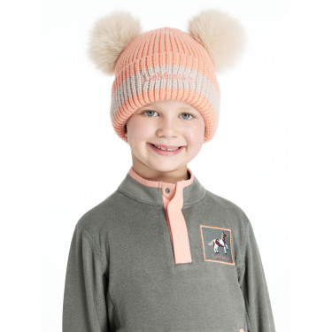 Bonnet LeMieux Mini Double Pompon Pêche Rose Bonnet LeMieux Mini Double Pompon Pêche Rose