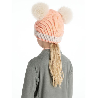 Bonnet LeMieux Mini Double Pompon Pêche Rose Bonnet LeMieux Mini Double Pompon Pêche Rose