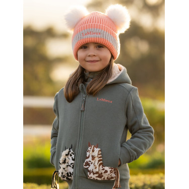 Bonnet LeMieux Mini Double Pompon Pêche Rose Bonnet LeMieux Mini Double Pompon Pêche Rose