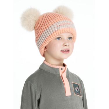 Bonnet LeMieux Mini Double Pompon Pêche Rose Bonnet LeMieux Mini Double Pompon Pêche Rose