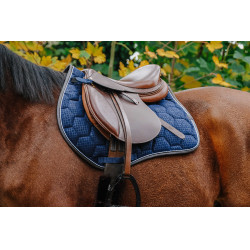 Tapis de selle Equithème Quadri Bleu marine