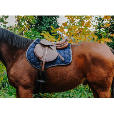 Tapis de selle Equithème Quadri Bleu marine