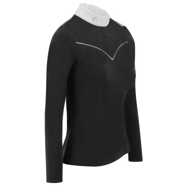 Polo Equithème Valencia manches longues Noir