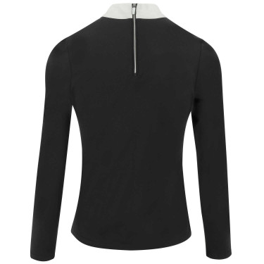 Polo Equithème Valencia manches longues Noir