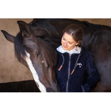 Sweat-zip Emy Velvet Pénélope Marineblauw Sweat-zip Emy Velvet Pénélope Marineblauw