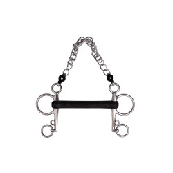 Mors Pelham Metalab caoutchouc rigide droit