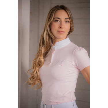 Wedstrijdpolo Pénélope Madrid met korte mouwen Roze Wedstrijdpolo Pénélope Madrid met korte mouwen Roze