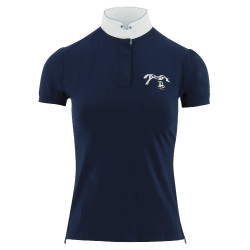 Wedstrijdpolo Pénélope Madrid met korte mouwen Marineblauw Wedstrijdpolo Pénélope Madrid met korte mouwen Marineblauw