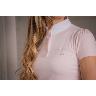 Wedstrijdpolo Pénélope Madrid met korte mouwen Roze Wedstrijdpolo Pénélope Madrid met korte mouwen Roze