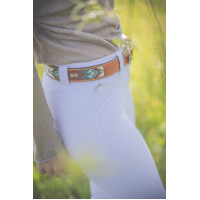 Pénélope Pearl-riem Cognac / turquoise Bruin