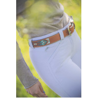 Ceinture Pénélope Pearl Cognac / turquoise Marron