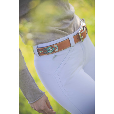 Ceinture Pénélope Pearl Cognac / turquoise Marron