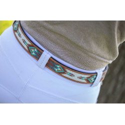Ceinture Pénélope Pearl Cognac / turquoise Marron