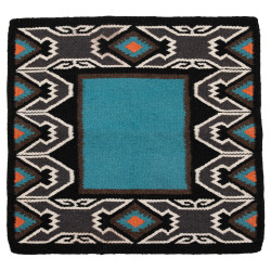 Tapis navajo Westride by Franck Perret Nebraska Bleu / noir