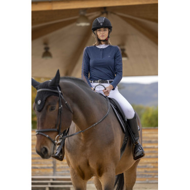 Polo Equithème Pekin lange mouwen Marineblauw Polo Equithème Pekin lange mouwen Marineblauw
