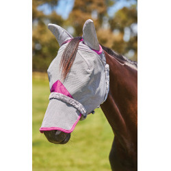 Masque anti-mouches Weatherbeeta ComFiTec Deluxe Durable Mesh oreilles et nez Gris / violet