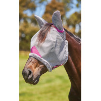 Masque anti-mouches Weatherbeeta ComFiTec Deluxe Durable Mesh avec oreilles Gris / violet