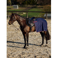 Weatherbeeta vierkant zadeldek met fleecevoering Essentiel Marine / bordeaux Blauw