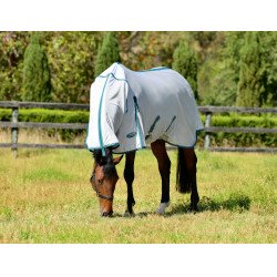 Couverture anti-mouches Weatherbeeta Combo ComFiTec Zephyr Argent / vert sarcelle / stone