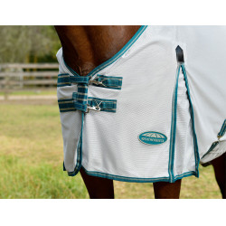 Couverture anti-mouches Weatherbeeta Combo ComFiTec Zephyr Argent / vert sarcelle / stone