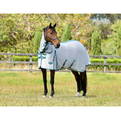 Couverture anti-mouches Weatherbeeta Combo ComFiTec Zephyr Argent / vert sarcelle / stone