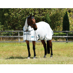 Couverture anti-mouches Combo Weatherbeeta ComFiTec Essential Blanc / gris / bleu vif Couverture anti-mouches Combo Weatherbeeta ComFiTec Essential Blanc / gris / bleu vif