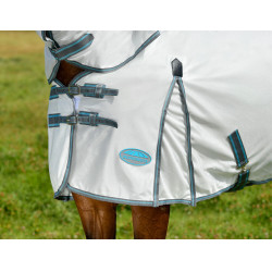 Couverture anti-mouches Combo Weatherbeeta ComFiTec Essential Blanc / gris / bleu vif Couverture anti-mouches Combo Weatherbeeta ComFiTec Essential Blanc / gris / bleu vif