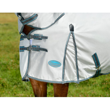 Couverture anti-mouches Combo Weatherbeeta ComFiTec Essential Blanc / gris / bleu vif Couverture anti-mouches Combo Weatherbeeta ComFiTec Essential Blanc / gris / bleu vif