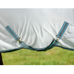 Couverture anti-mouches Combo Weatherbeeta ComFiTec Essential Blanc / gris / bleu vif Couverture anti-mouches Combo Weatherbeeta ComFiTec Essential Blanc / gris / bleu vif