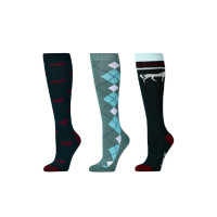 Sokken Dublin per 3 Smaragdgroene paarden