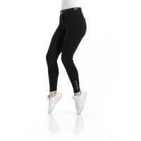 Broek Equithème Safir siliconen zitvlak Zwart / blauw Broek Equithème Safir siliconen zitvlak Zwart / blauw