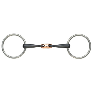 Dubbelgebroken bit met ringen koper Shires Dubbelgebroken bit met ringen koper Shires