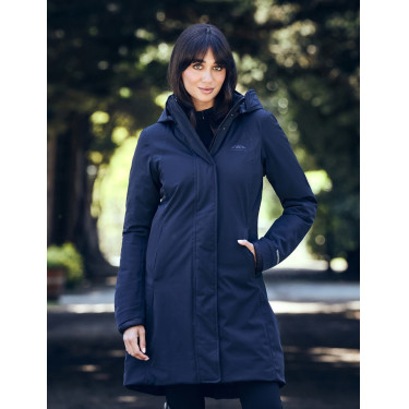 Lange waterdichte WeatherBeeta damesjas Marine Marineblauw Lange waterdichte WeatherBeeta damesjas Marine Marineblauw