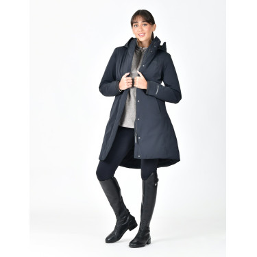 Lange waterdichte WeatherBeeta damesjas Marine Marineblauw Lange waterdichte WeatherBeeta damesjas Marine Marineblauw