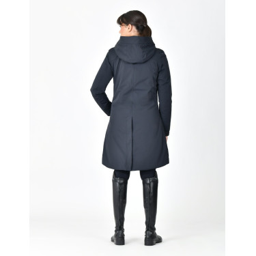 Lange waterdichte WeatherBeeta damesjas Marine Marineblauw Lange waterdichte WeatherBeeta damesjas Marine Marineblauw