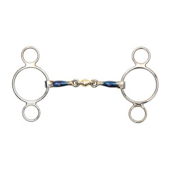 Mors 2 ringen blauw koper Shires Mors 2 ringen blauw koper Shires