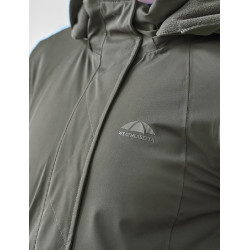 Lange waterdichte WeatherBeeta damesjas Middernachtgroen