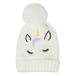 Geborduurde Dublin Unicorn-oorbescherming voor kinderen Wit