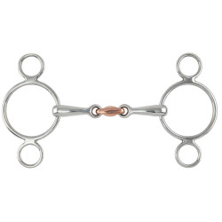 Mors 2 anneaux cuivre Lozenge Gag Shires Acier inoxydable