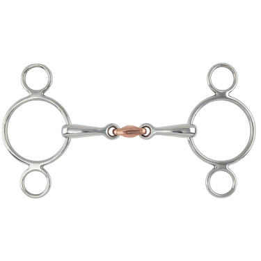 Mors 2 anneaux cuivre Lozenge Gag Shires Acier inoxydable