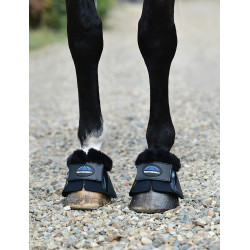 Bell boots met schapenvacht Weatherbeeta Tough-Tec Impact Fleece Trim Zwart / zwart