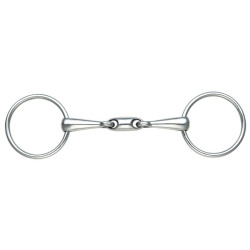 Dubbelgebroken bit met ringen Shires Roestvrij staal Dubbelgebroken bit met ringen Shires Roestvrij staal