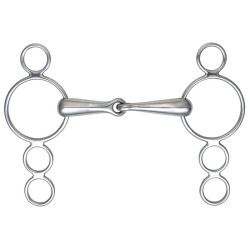 Mors 3 anneaux Dutch Gag Shires Acier inoxydable Mors 3 anneaux Dutch Gag Shires Acier inoxydable
