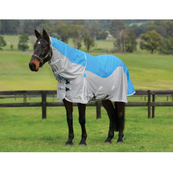 Weatherbeeta ComFiTec Dual Shield waterdichte en vliegenwerende deken met afneembare hals Blauw / grijs