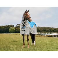 Couverture anti-mouches et imperméable Weatherbeeta ComFiTec Dual Shield cou détachable Bleu / gris Couverture anti-mouches et imperméable Weatherbeeta ComFiTec Dual Shield cou détachable Bleu / gris