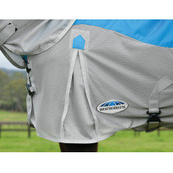 Couverture anti-mouches et imperméable Weatherbeeta ComFiTec Dual Shield cou détachable Bleu / gris Couverture anti-mouches et imperméable Weatherbeeta ComFiTec Dual Shield cou détachable Bleu / gris